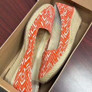 🍀 Lucky Brand  preloved 🌶️ Geometric Orange Espadrilles 🪅 6.5